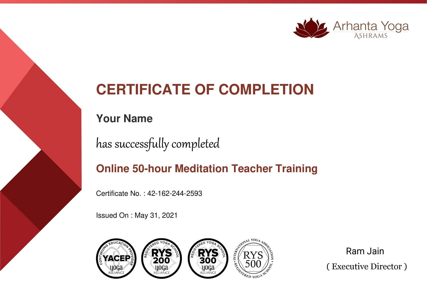 Meditation Teacher Training Online Certificate